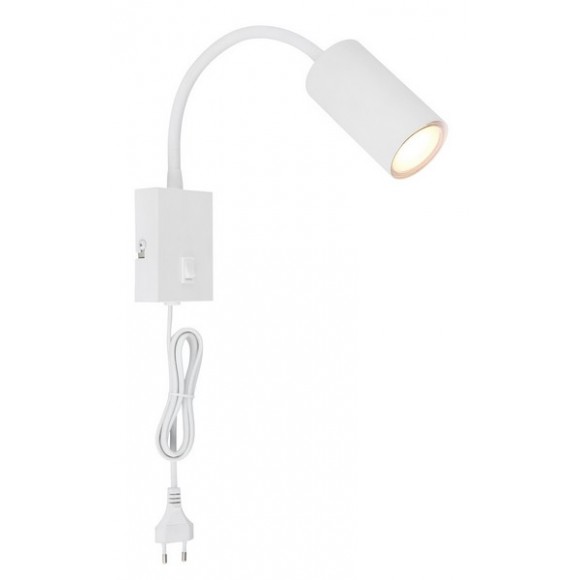 Globo 57911WW Wandleuchte Robby 1x25W | GU10 - Schalter am Gehäuse, flexibler Arm, weiß