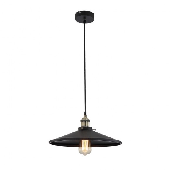 Globo 15060 Pendelleuchte Knud 1x60W | E27 | 390lm | 2700K - schwarz, gold