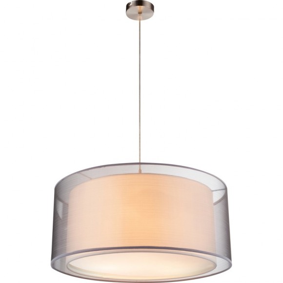 Globo 15190H1 Pendelleuchte Theo 1x60W | E27 - Nickel, matt, grau