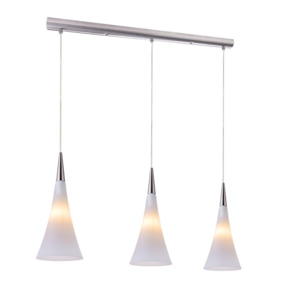 Globo 15307-3 Pendelleuchte Katta 3x40W | E14 - Nickel matt, opal