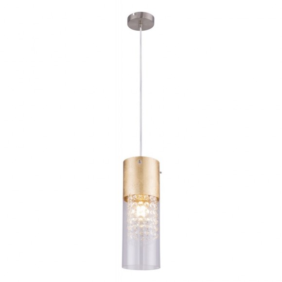 Globo 15908-1G Pendelleuchte Wemmo 1x60W | E27 - matt Nickel, gold