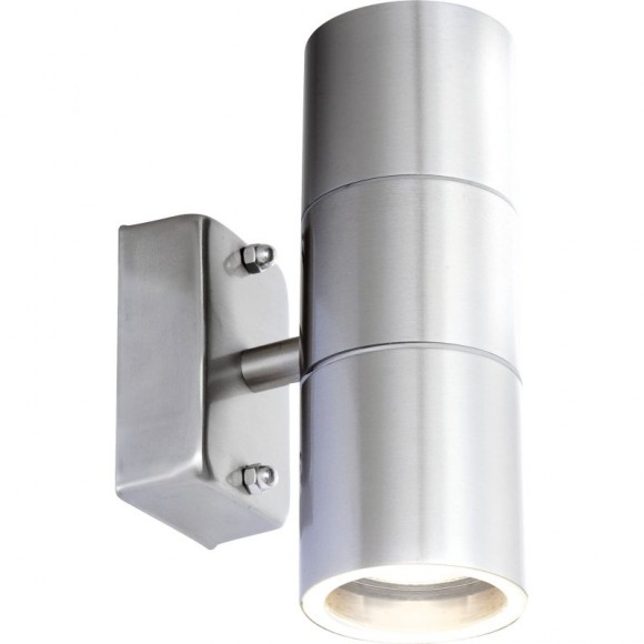 Globo 3201-2L Außenwandleuchte Style 2x5W | GU10 LED | 210L | 3000K | IP44 - inklusive Leuchtmitteln, Edelstahl