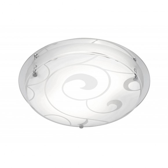 Globo 48060-2 Deckenleuchte Kristjana 2x60W | E27 - weiß, chrom, satiniertes Glas