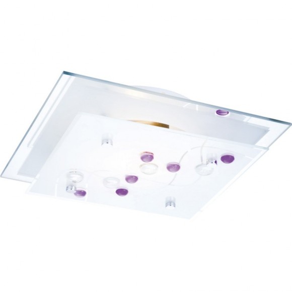 Globo 48072 Deckenleuchte Ballerina 1x60W | E27 - weiß, chrom, satiniertes Glas, mehrfarbig