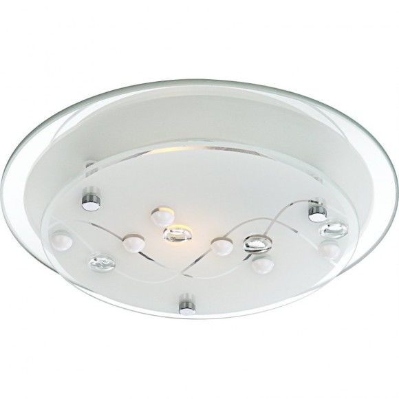 Globo 48090 Deckenleuchte Ballerina I 1x60W | E27 - chrom, satiniertes Glas