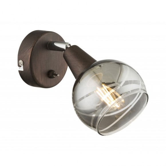 Globo 54347-1 Wandleuchte Isla 1x4W | E14 LED | 196L | 3000K - inklusive Leuchtmittel, bronze