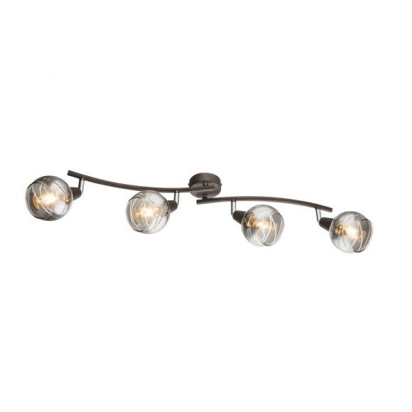 Globo 54347-4 Kronleuchter Isla 4x4W | E14 LED | 196L | 3000K - inklusive Leuchtmittel, Schwanenhals, bronze