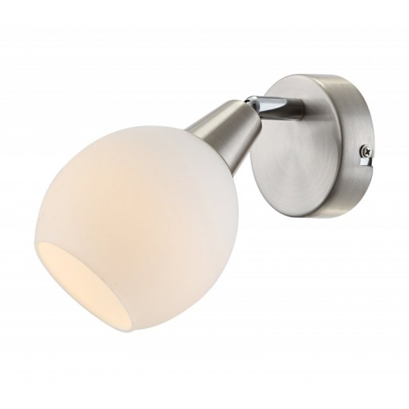 Globo 54351-1 Wand- und Spotleuchte Elliott 1x3W | E14 LED |160lm | 3000K - inklusive Leuchtmitteln, Opal, Nickel, matt