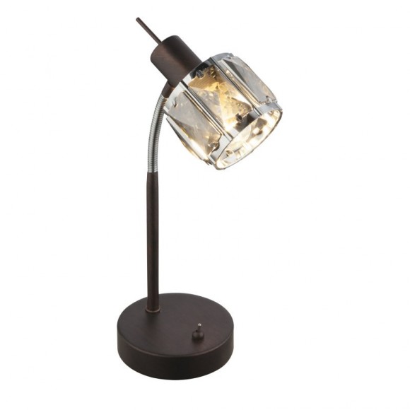 Globo 54357-1T LED Tischleuchte Isla 1x4W| E14 LED | 196L | 3000K - Schalter auf dem Körper, bronze, rauchglas