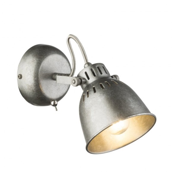 Globo 54651-1 Wandleuchte Hernan 1x40W | E14 - Schalter auf dem Körper, silbergrau