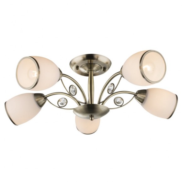 Globo 54708-5 Deckenleuchte Comodoro II 5x40W | E27 - Messing, opal
