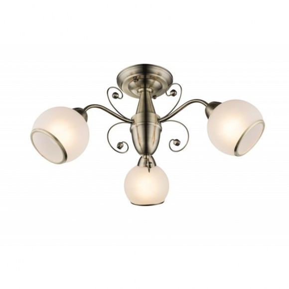 Globo 54713-3D Deckenleuchte Comodoro I 3x40W | E14 - Messing, opal
