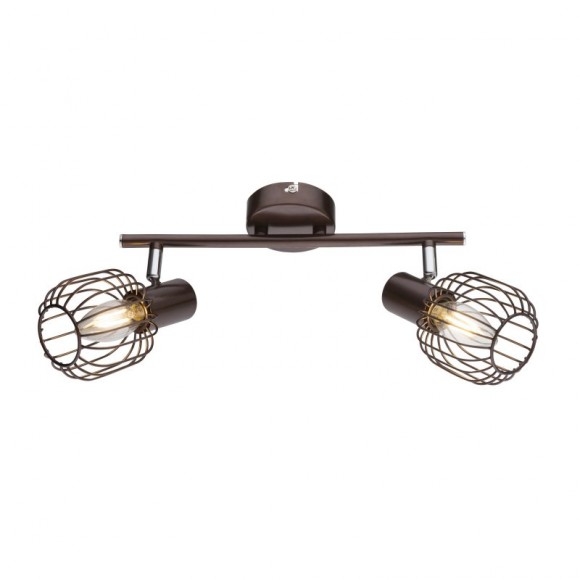 Globo 54801-2 Wand- oder Deckenleuchte Akin 2x40W | E14 - braun, bronze