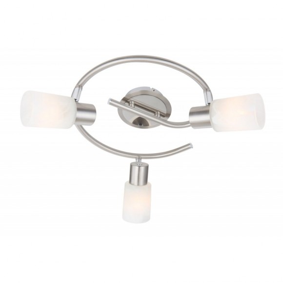 Globo 54913-3 Spotleuchte Deckenleuchte Kati 3x40W| E14 - Nickel matt, Alabaster, weiß