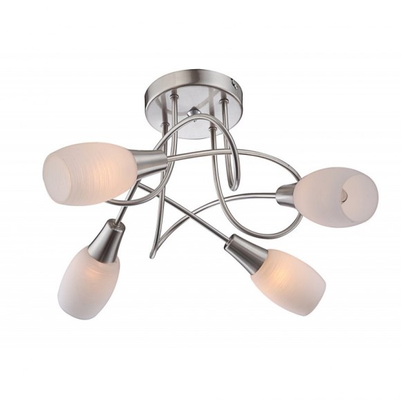 Globo 54983-4D Decken- und Spotleuchte Gillian 4x40W | E14 - chrom, weiß