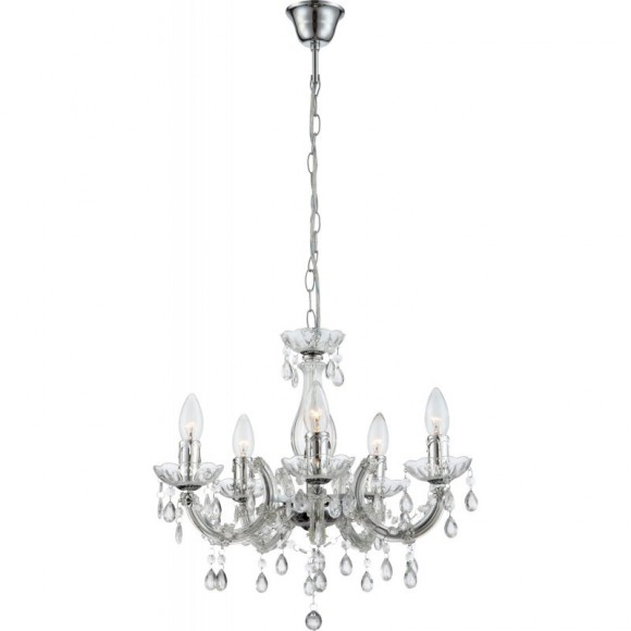 Globo 63116-5 Pendelleuchte Cumbra II 5x40W | E14 - transparent