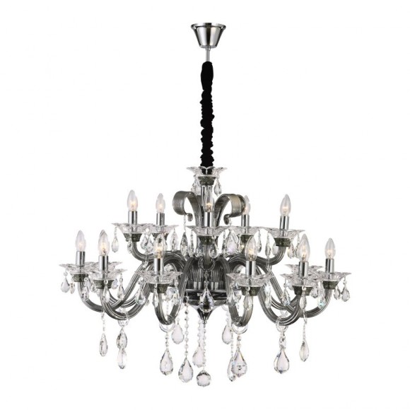 Globo 64104-15 Pendelleuchte Dunja 1x40W | E14 - chrom, rauchgrau, transparent Kristall