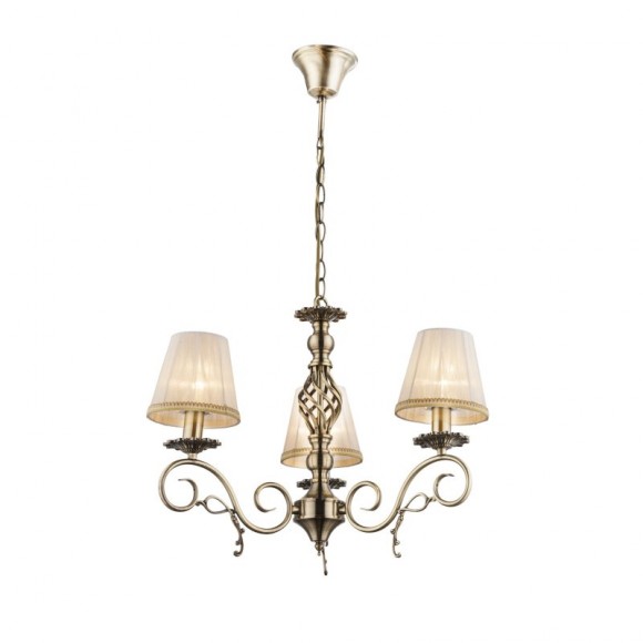 Globo 69011-3H Pendelleuchte Genoveva III 3x60W | E14 - bronze, weiß