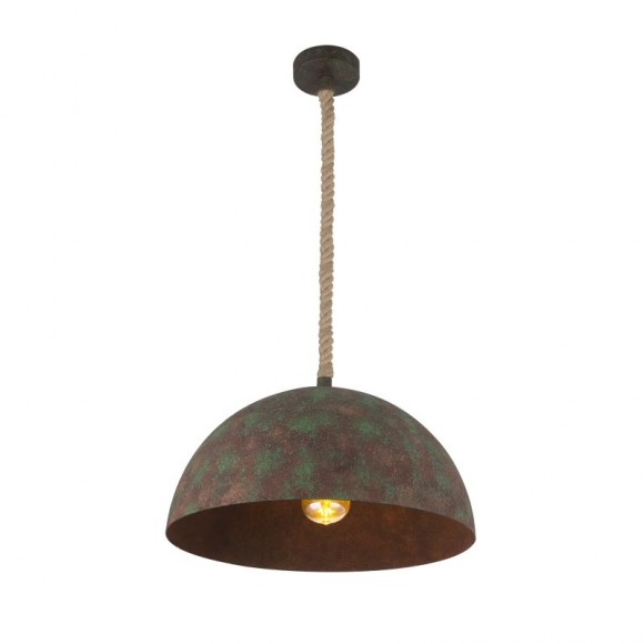 Globo 15263 Pendelleuchte Rea 1x60W | E27 - Rost, grün