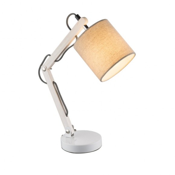 Globo 21511 Tischlampe Mattis 1x25W | E14 - schwenkbarer Arm, weiß, beige