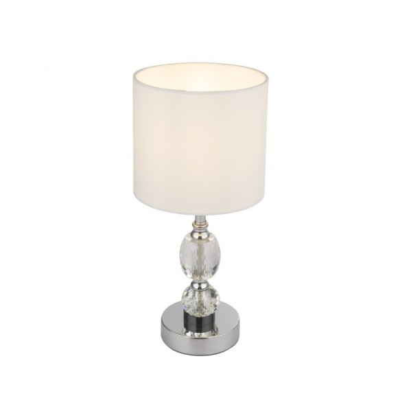 Globo 24136 Tischlampe Bronn 1x40W | E14 - Kabelschalter, chrom, weiß