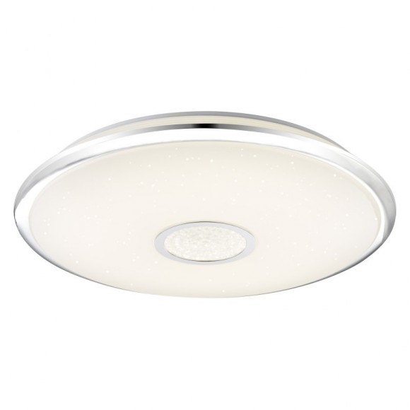 Globo 48382 LED Deckenleuchte Rena 1x60W | 4800lm | 3000-6500K - Glitzereffekt, dimmbar, Farbwechsler, Farbfixierung, Fernbedienung, weiß opal