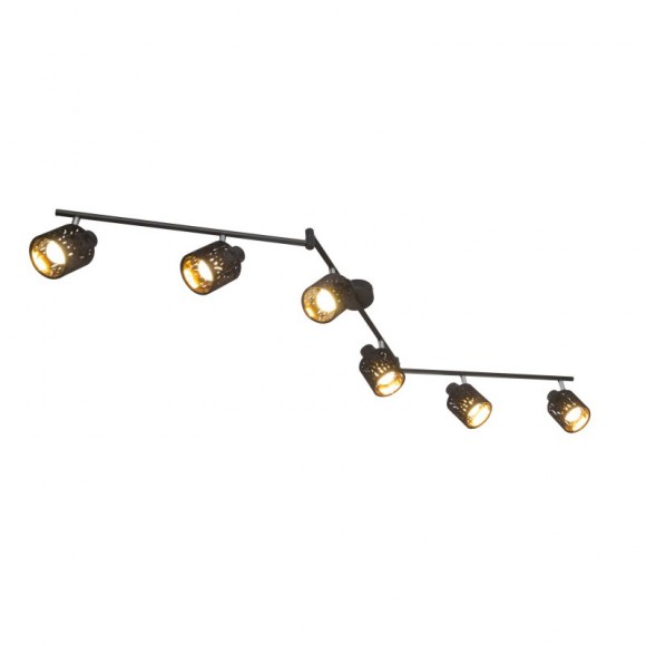 Globo 54121-6 Deckenaufbau Spotleuchte Troy 6x8W | E14 - verstellbar, schwarz