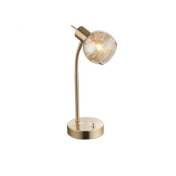 Globo 54346-1T Tischlampe 1x4W | E14 LED | 400L | 3000K - inklusive Leuchtmittel, gold, Bernstein