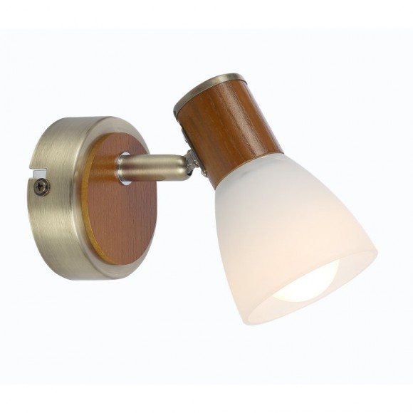 Globo 54353-1 Wandleuchte Itasy 1x40W | E14 - braun, weiß, opal