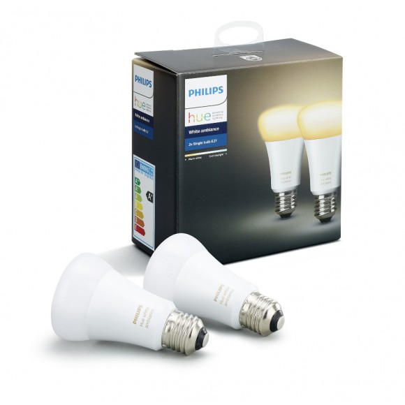 Philips Hue 8718696729083 LED Lampe 1x9,5W | E27 | 2200-6500K - Doppelpack; weiß
