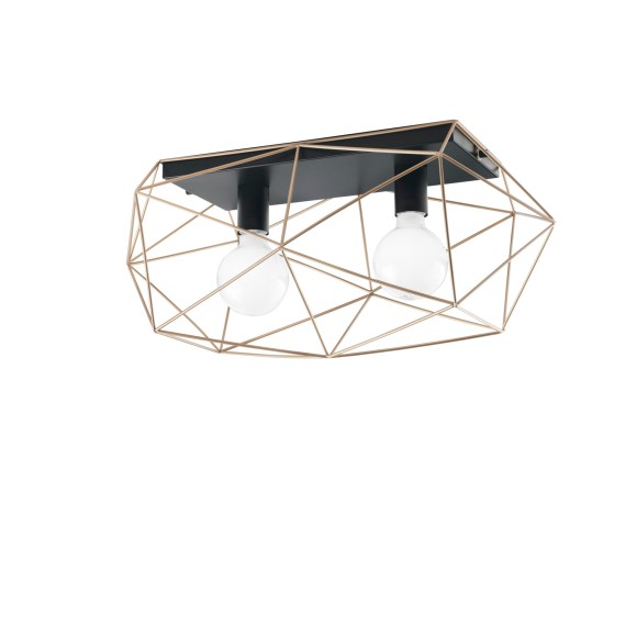 Luce Ambiente Design I-ABRAXAS-PL2 ORO Deckenleuchte ABRAXAS | 2×60W E27 | schwarz | gold