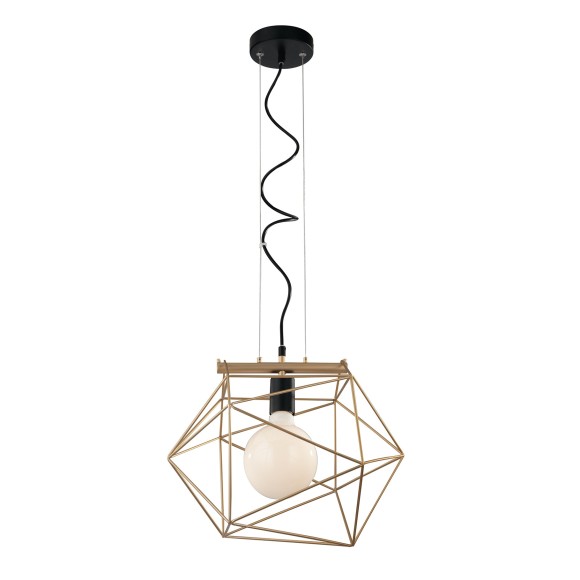 Luce Ambiente Design I-ABRAXAS-S1 ORO  Pendelleuchte ABRAXAS | 1×60W E27 | Seilleuchte | schwarz | gold
