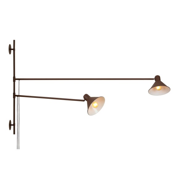 Luce Ambiente Design I-DUETTO-AP2-BRO Wandleuchte DUETTO | 2×60W E27 | mit Schalter