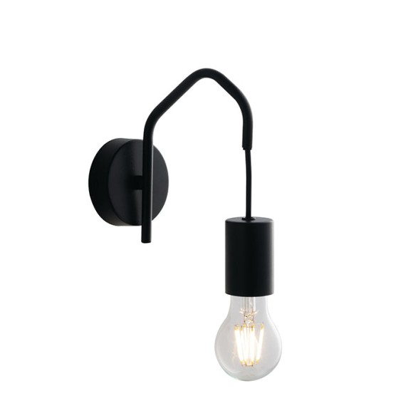Luce Ambiente Design I-HABITAT-AP NER  Wandleuchte HABITAT | 1×60W E27 | mit Schalter | schwarz