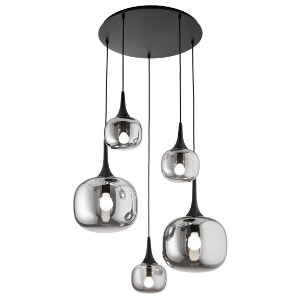 Luce Ambiente Design I-JAIPUR-S5-GR Pendelleuchte JAIPUR | 5×60W E14 | schwarz