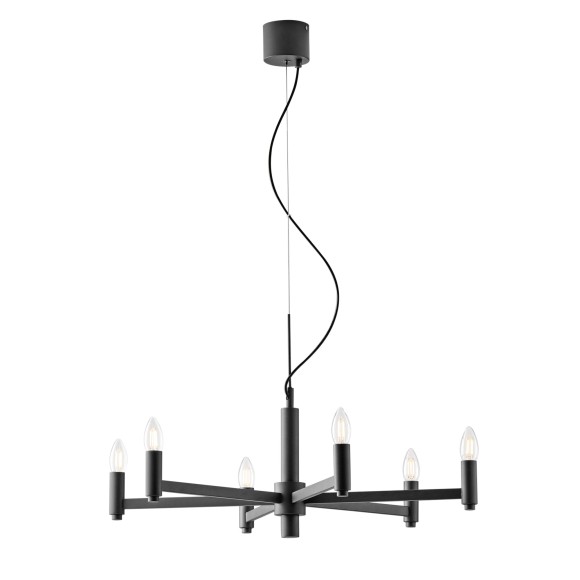 Luce Ambiente Design I-KAROL-6 Pendelleuchte KAROL E14 | Seilleuchte