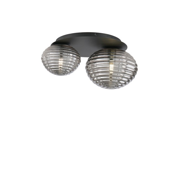 Luce Ambiente Design I-RIPPLE-PL2-NER Deckenleuchte RIPPLE | 2×60W E27 | schwarz