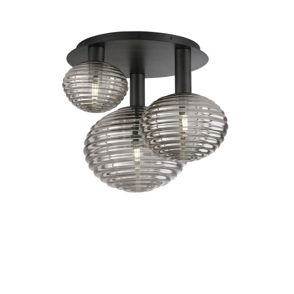 Luce Ambiente Design I-RIPPLE-PL3-NER Deckenleuchte RIPPLE | 3×60W E27 | schwarz