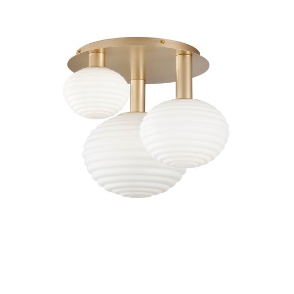 Luce Ambiente Design I-RIPPLE-PL3-ORO Deckenleuchte RIPPLE | 3×60W E27 | gold