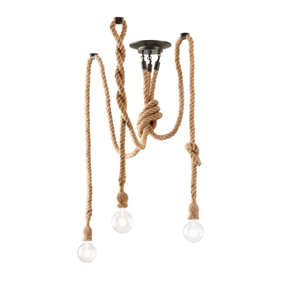 Luce Ambiente Design I-ROPE-PL3 Pendelleuchte ROPE | 3×60W E27 | schwarz
