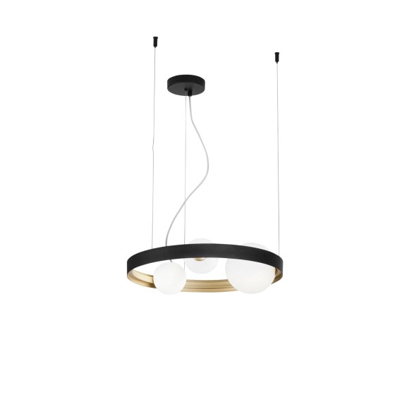Luce Ambiente Design I-SONETTO-S3 Pendelleuchte SONETTO G9 | Seilleuchte | schwarz | gold
