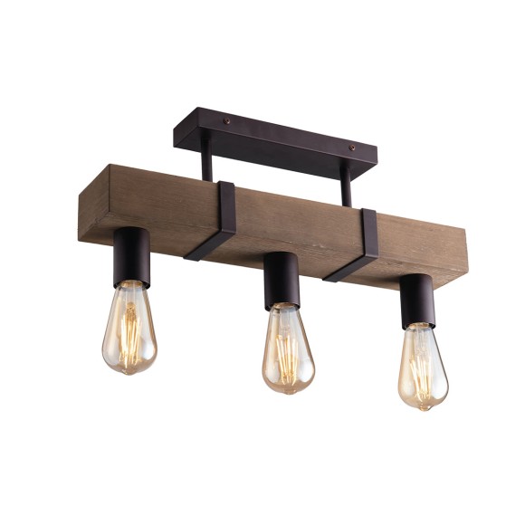 Luce Ambiente Design I-TEXAS-PL3 Deckenleuchte TEXAS | 3×60W E27 | schwarz