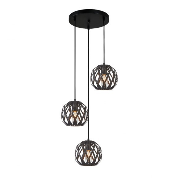 Italux PND-22341-3SA-BK Pendelleuchte Hilo E27