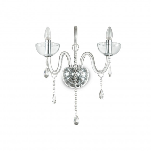 Ideal Lux 027616 Wandleuchte 2x40W Canaletto transparente | E14 - Glas/Kristall
