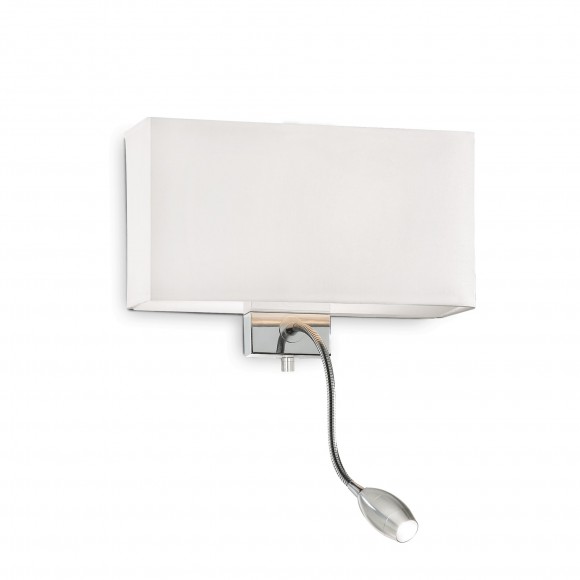 Ideal Lux 035949 LED Wandleuchte mit Richtungsleuchte 1x60W Hotel Bianco | E27 - weiß
