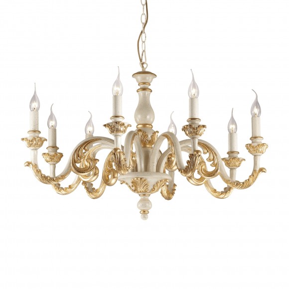 Ideal Lux 075341 Pendelleuchte 8x40W Giglio Oro | E14
