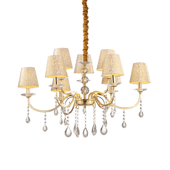 Ideal Lux 088105 Pendelleuchte 9x40W Pantheon Oro | E14 - gold