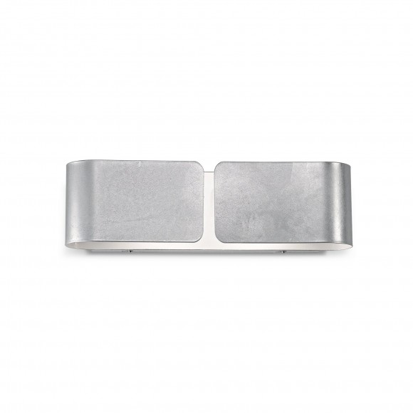 Ideal Lux 088273 Wandleuchte Clip Small Argento 2x60W | E27 - silber Rechteck