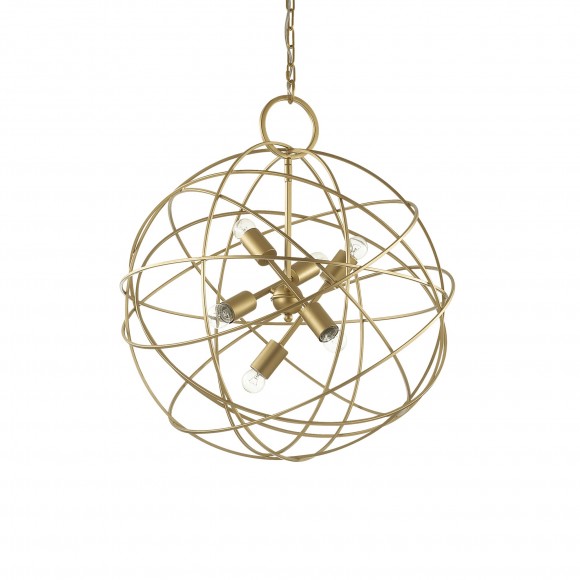 Ideal Lux 156026 Pendelleuchte Konse Oro 6x60W | E27 - gold