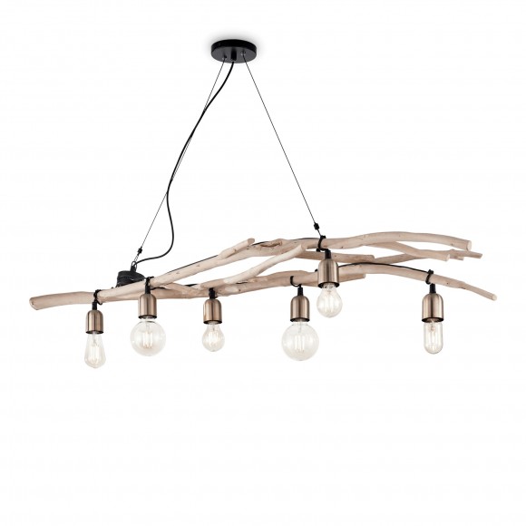 Ideal Lux 180922 Pendelleuchte Driftwood 6x60W | E27